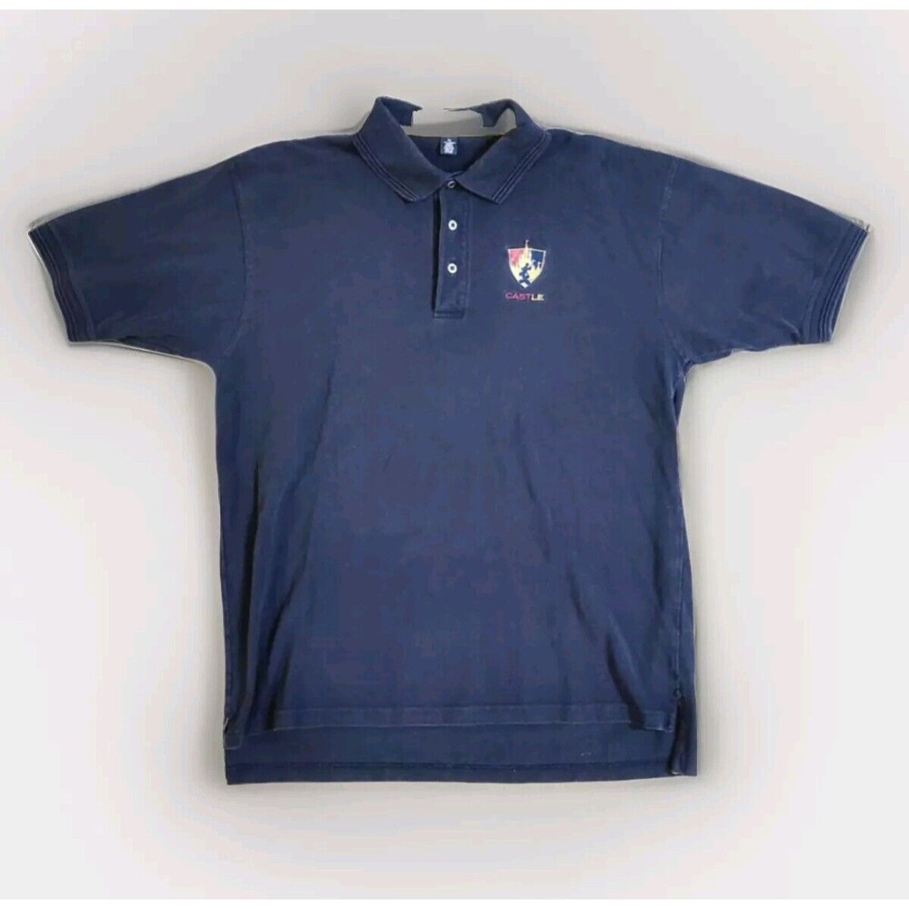 A Cast Exclusive Collection Walt Disney Gray Black Polo Castle Embroidered XL Sz